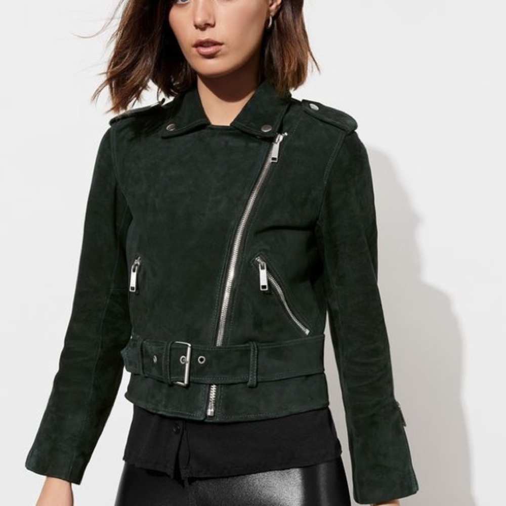 Lth Jkt Hunter Green Leather Jacket (Carbon 38) Xs Gem